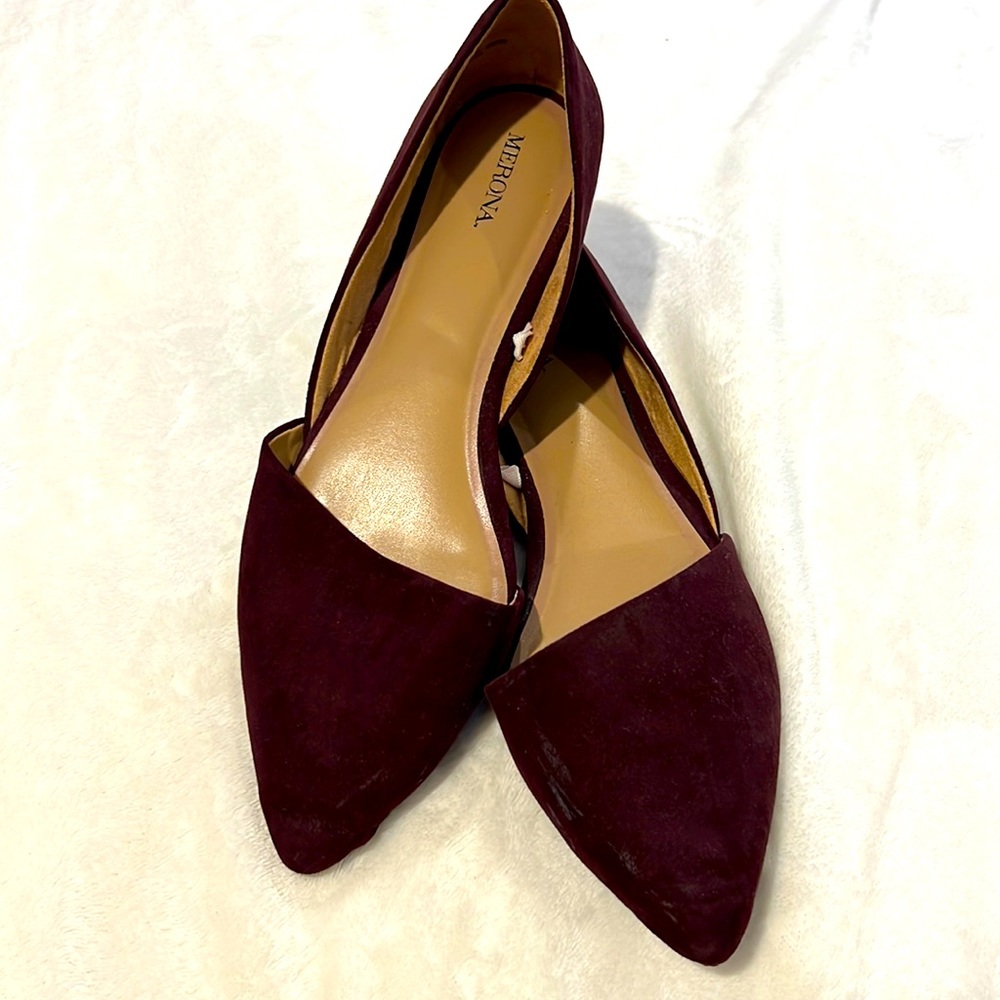 Burgundy flats